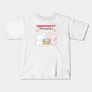 Two Cute Rabbits Savoring Giant Tiramisu! Kids T-Shirt